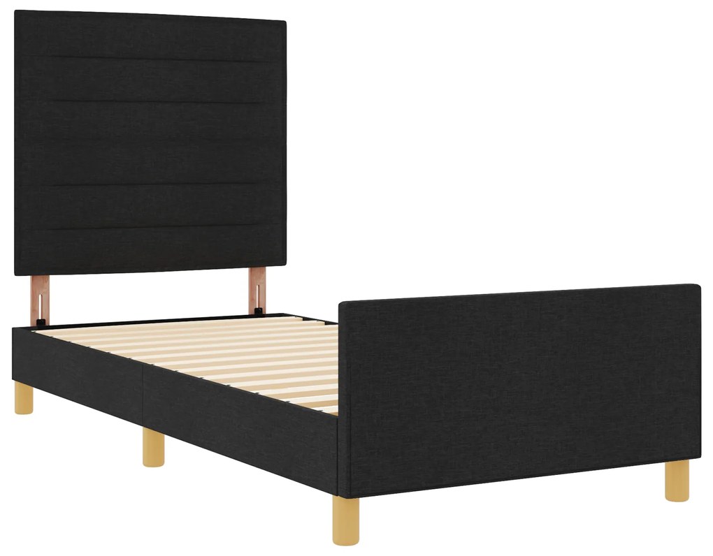 Cama vidaXL Preta 90x200 cm em Tecido