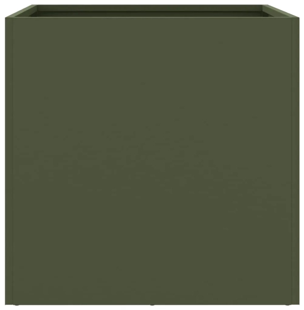 Vaso/floreira 49x47x46 cm aço verde azeitona