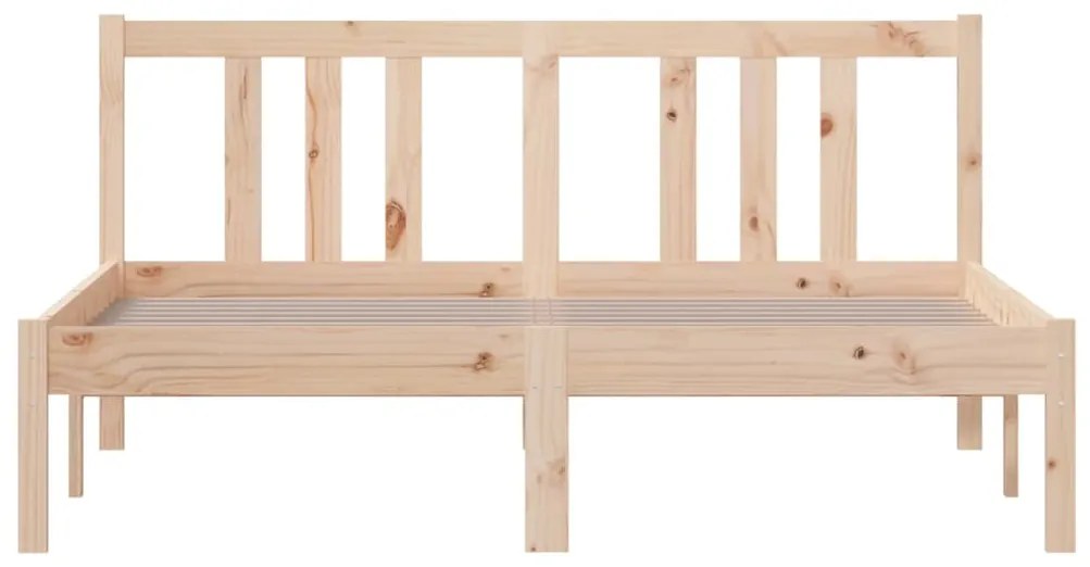 Estrutura de cama casal 135x190 cm madeira maciça