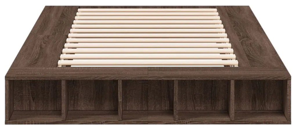 Estrutura de cama 135x190cm derivados madeira carvalho castanho