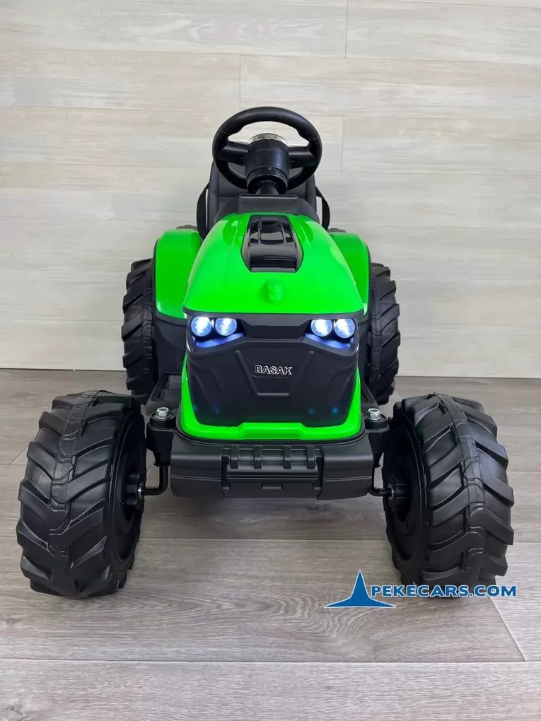 Trator Electrico para crianças Peketrac 8100 24V com Bateria removível e comando de controle remoto e Reboque 2.4G Verde