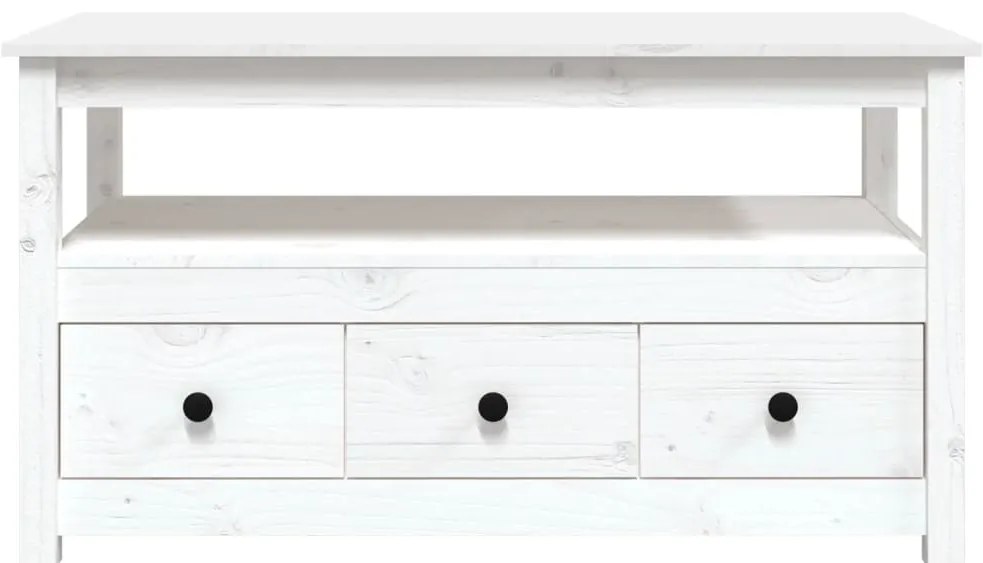 Mesa de centro 102x49x55 cm pinho maciço branco