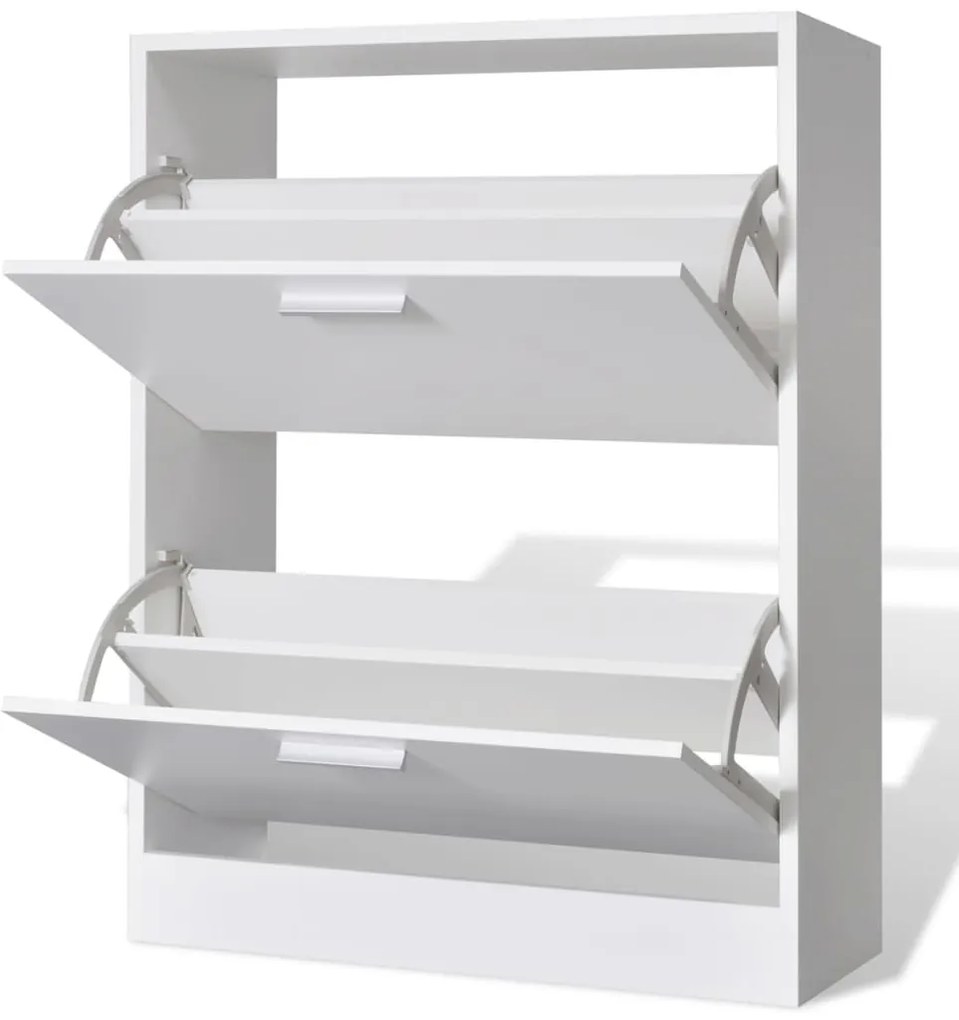 Sapateira com 2 compartimentos madeira branco