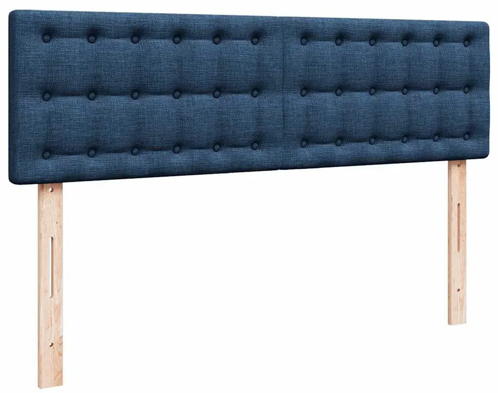 Estrutura de cama otomana com colchão tecido azul 140x200cm