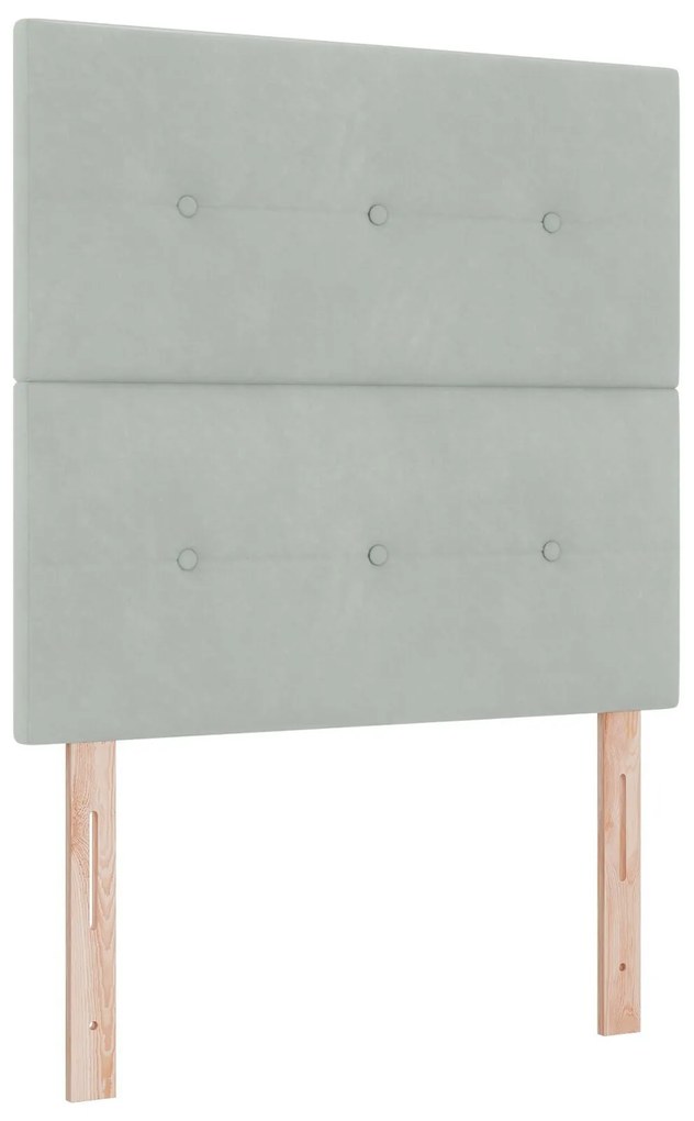 Cama Box Spring com Colchão vidaXL Cinza Claro 90x200 cm Veludo