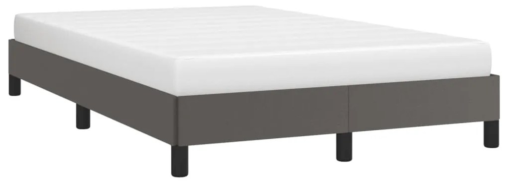 Estrutura de cama sem colchão 120x190cm couro do falso cinzento