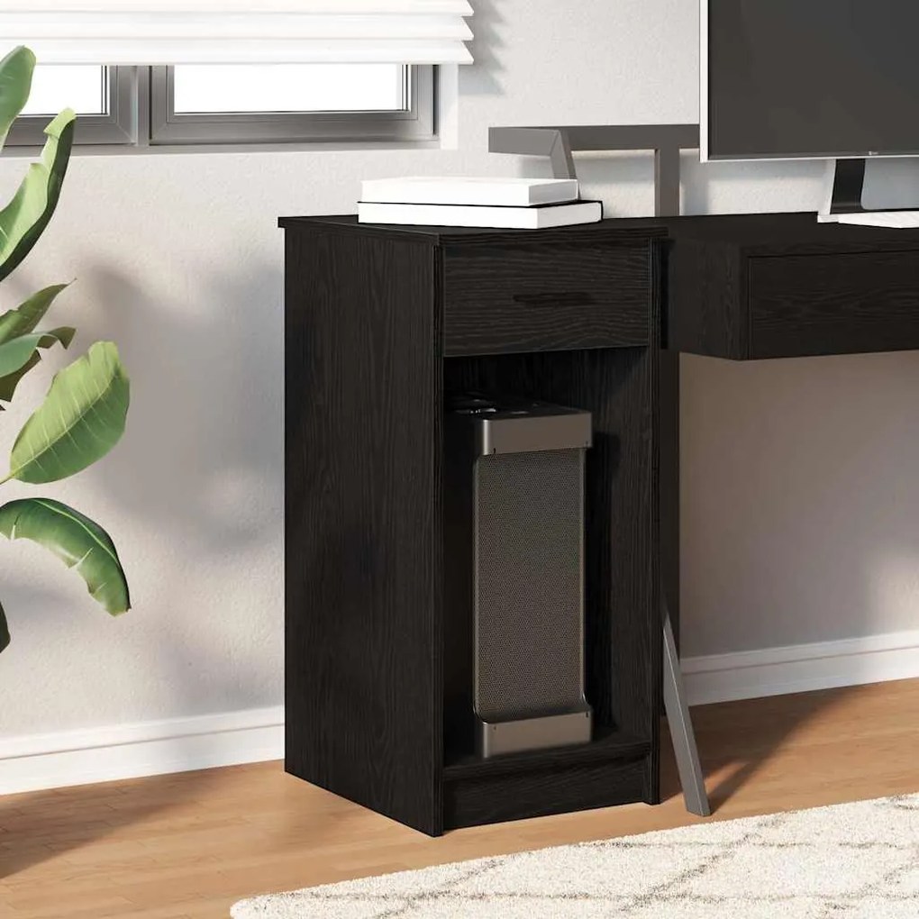 Suporte torre de computador com gaveta 35x45x77 cm preto