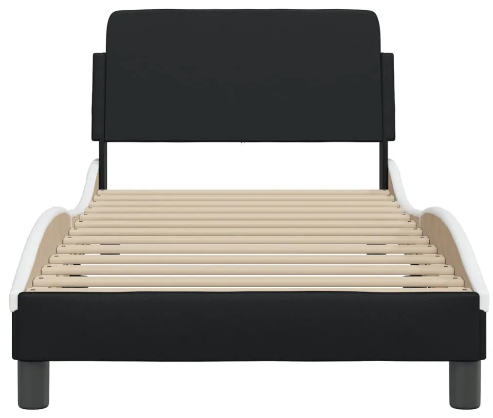 Estrutura de cama c/ cabeceira couro artificial 90x190cm