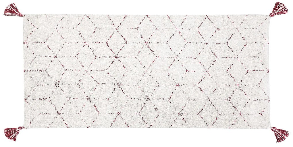 Tapete de algodão branco 80 x 150 cm SAKARYA Beliani