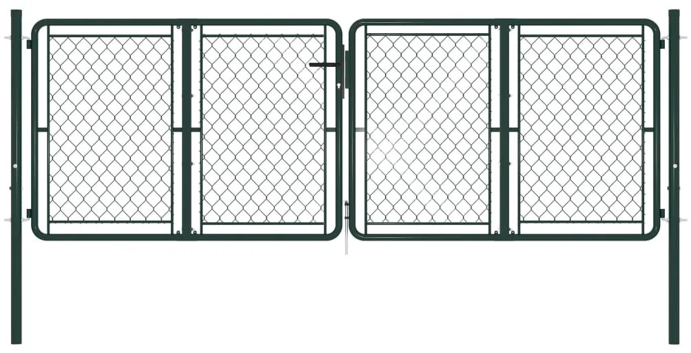 vidaXL Portão de jardim 300x100 cm aço verde