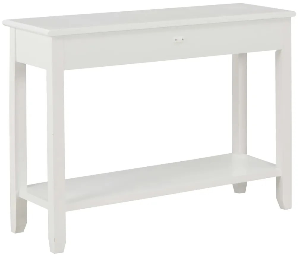 Mesa consola 110x35x80 cm madeira branco