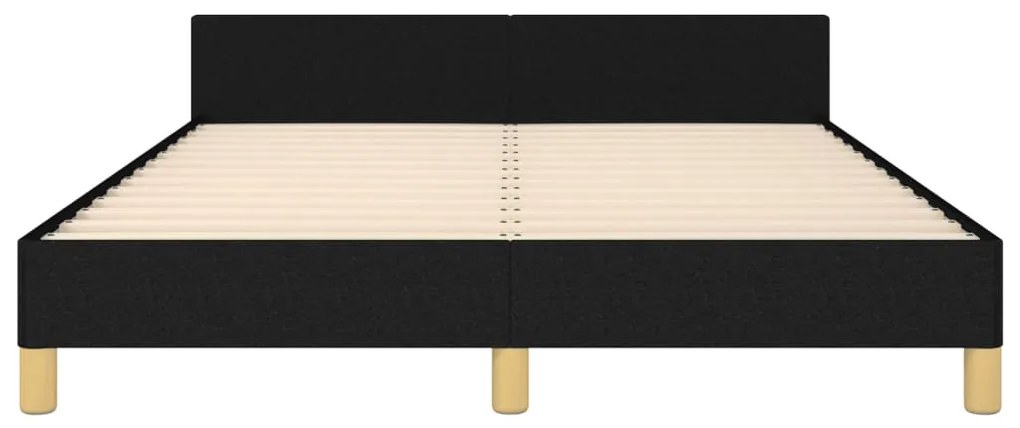 Estrutura de cama sem colchão 140x190 cm tecido preto