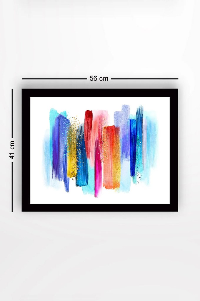 Pintura Decorativa em MDF com Moldura SC1148 – Multicolor – 41 x 56 cm