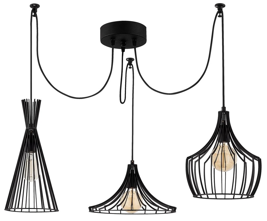 Candeeiro de Teto Mezopotamya – Preto – 114 cm de Diâmetro x 130 cm de
