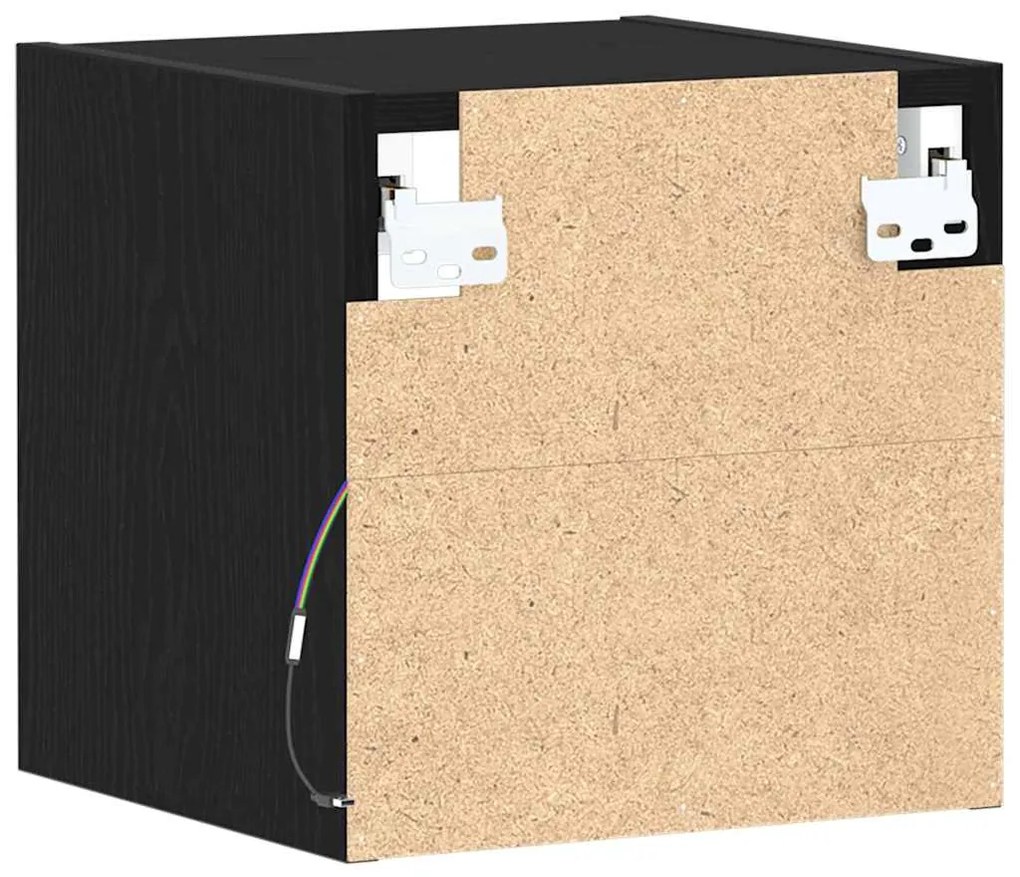 Armário para TV LED vidaXL Preto Carvalho 30x28,5x30 cm Madeira engenh