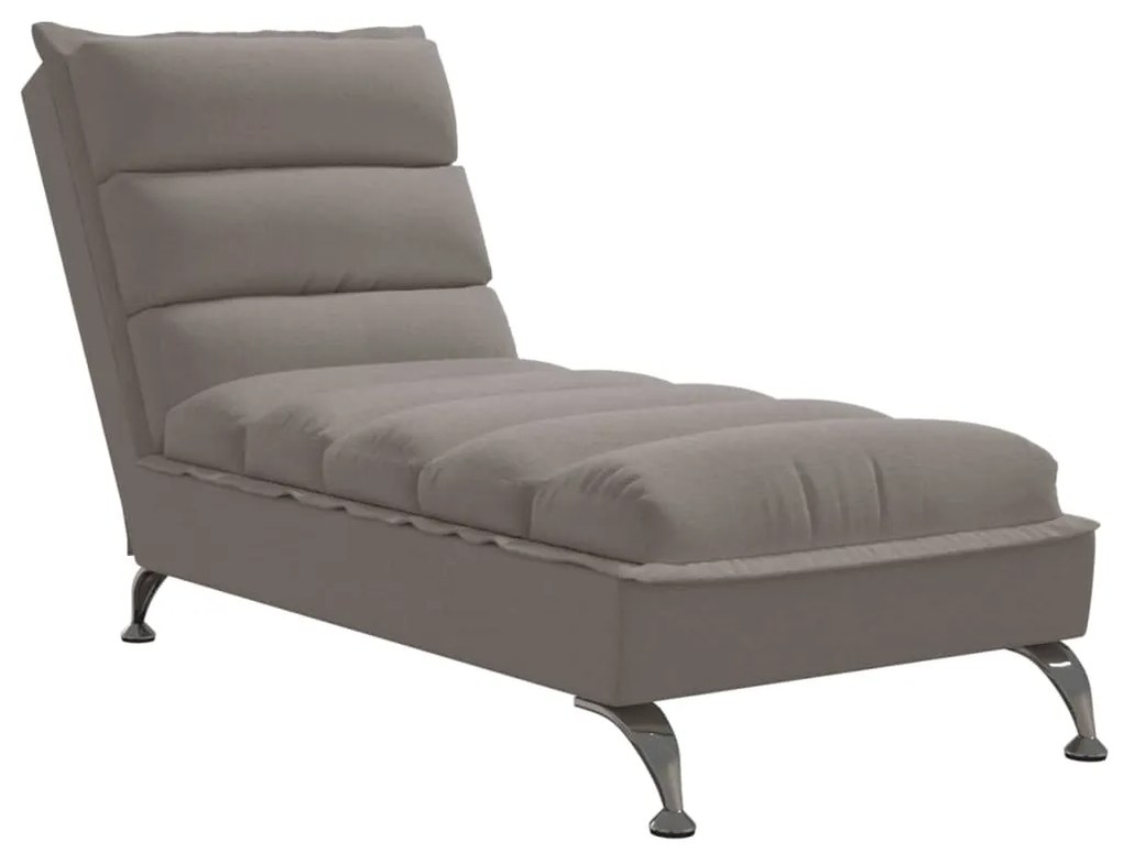 Chaise lounge com almofadões tecido cinzento-acastanhado