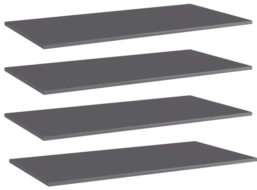 vidaXL Prateleiras estante 4pcs 100x50x1,5cm contrap. cinza brilhante