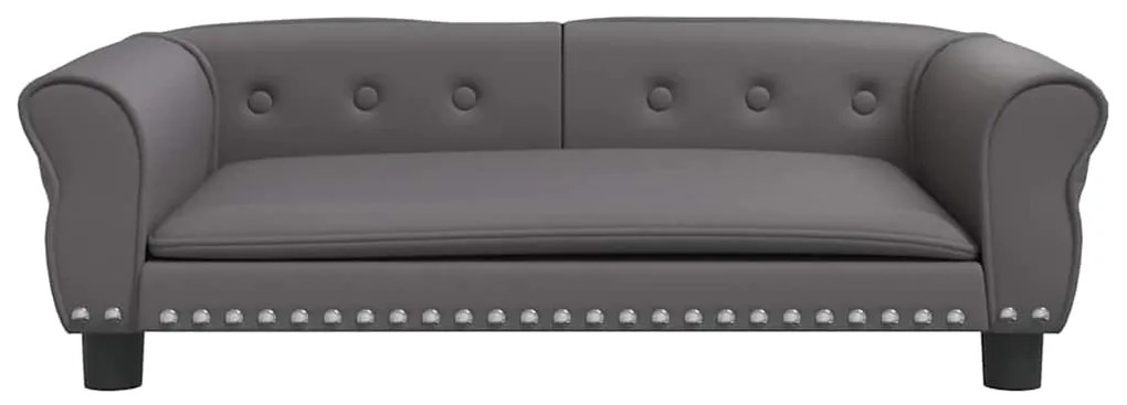 Cama para cães 95x55x30 cm couro artificial cinzento