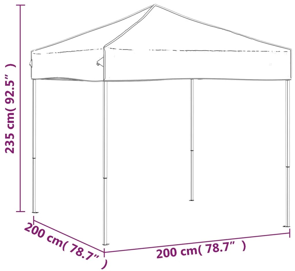 Tenda para festas dobrável 2x2 m antracite