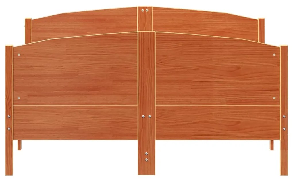 Cama sem colchão 150x200 cm madeira pinho maciça castanho-mel