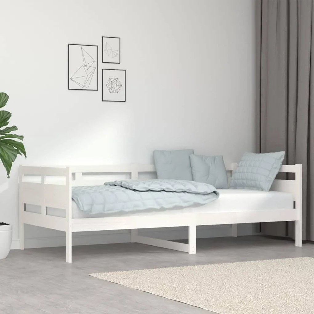 820298 vidaXL Sofá-cama 90x200 cm madeira de pinho maciça branco
