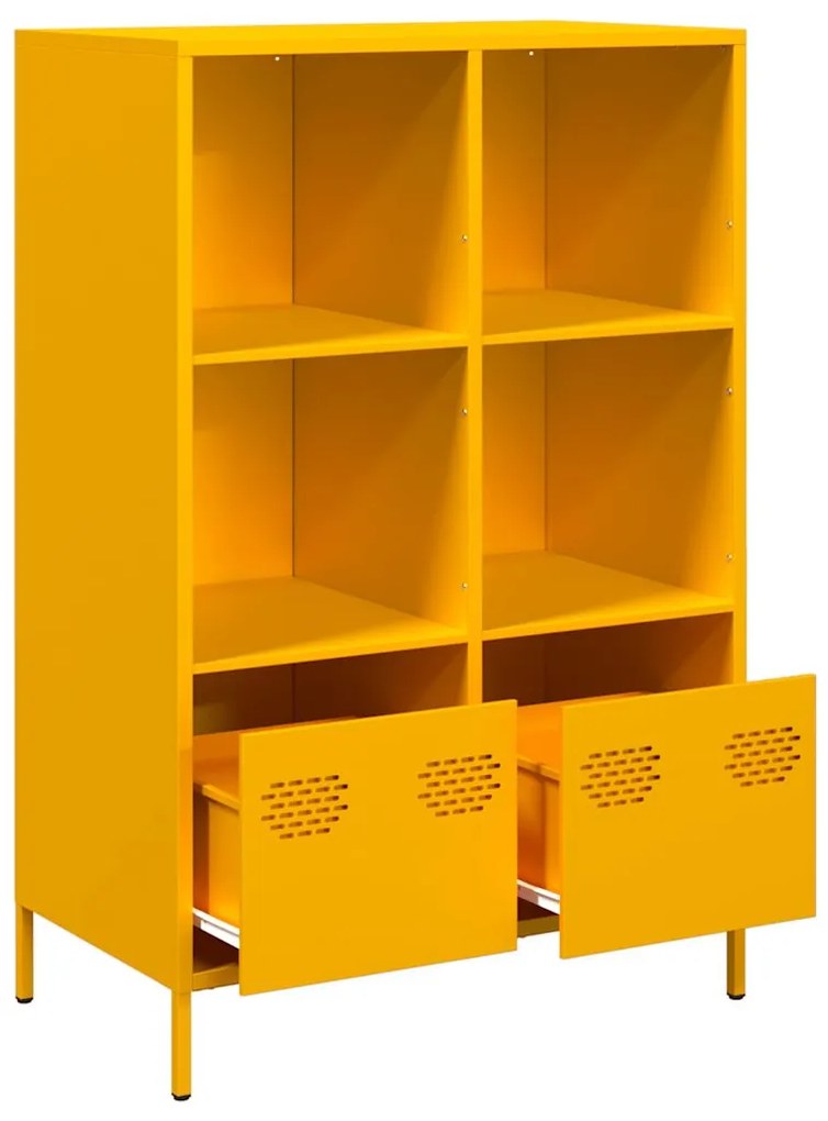 Móvel alto 68x39x103,5 cm aço amarelo mostarda