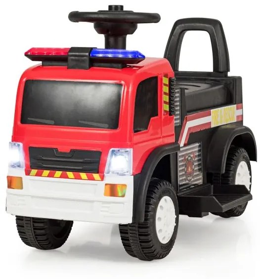 Camião de bombeiros com travão automático Motor de incêndio automático Bomba de incêndio Sirene Luzes Buzina Música para crianças 3-8 anos 67 x 39 x 4