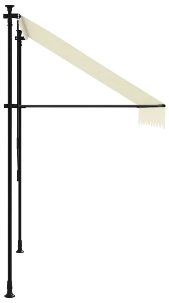 Toldo retrátil 200x150 cm tecido e aço cor creme