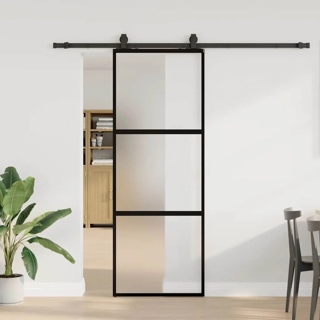 vidaXL Porta deslizante c/ conj. ferragens 76x205 cm vidro temperado