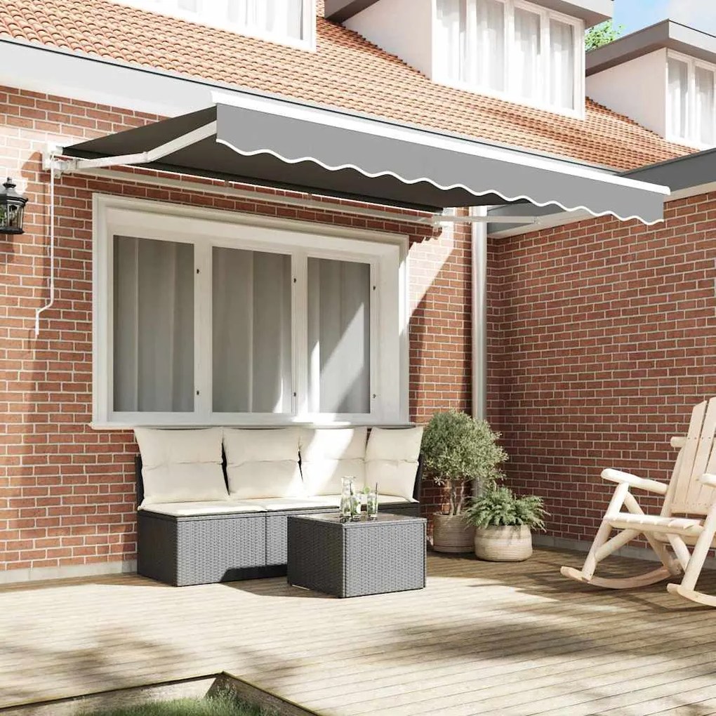 Toldo Manual Manual Branco 3 x 2 m Alumínio, Poliéster