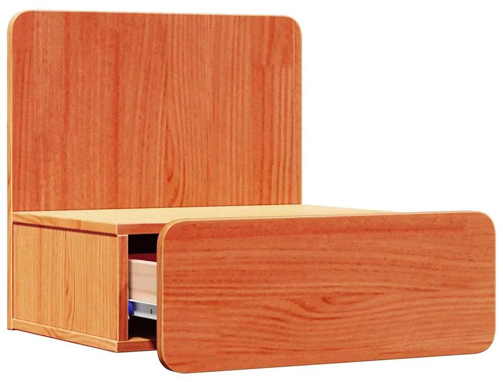 Mesa de Cabeceira Montada na Parede com gaveta Castanho-mel