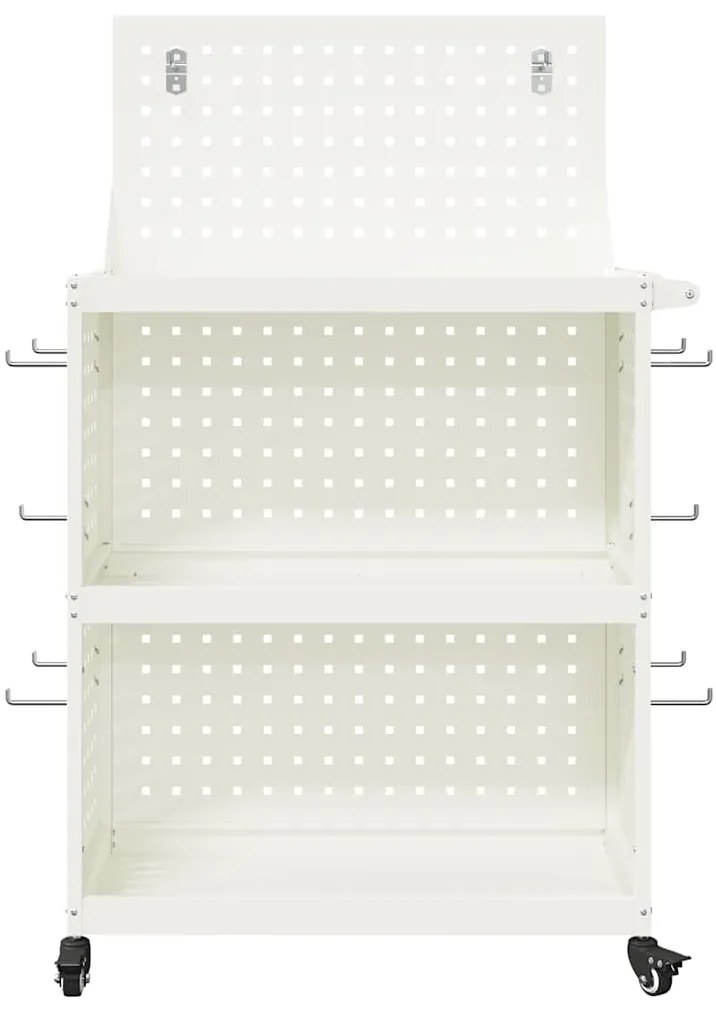 Carro de Ferramentas Branco 65 x 35 x 111 cm Metal