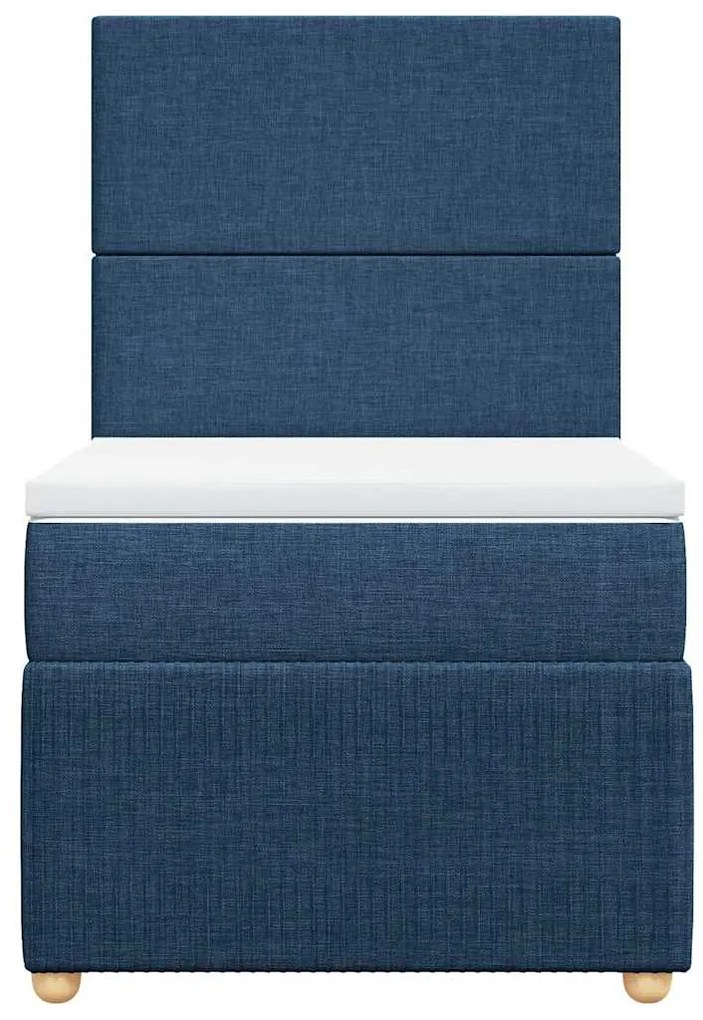 Cama com molas/colchão 80x200 cm tecido azul