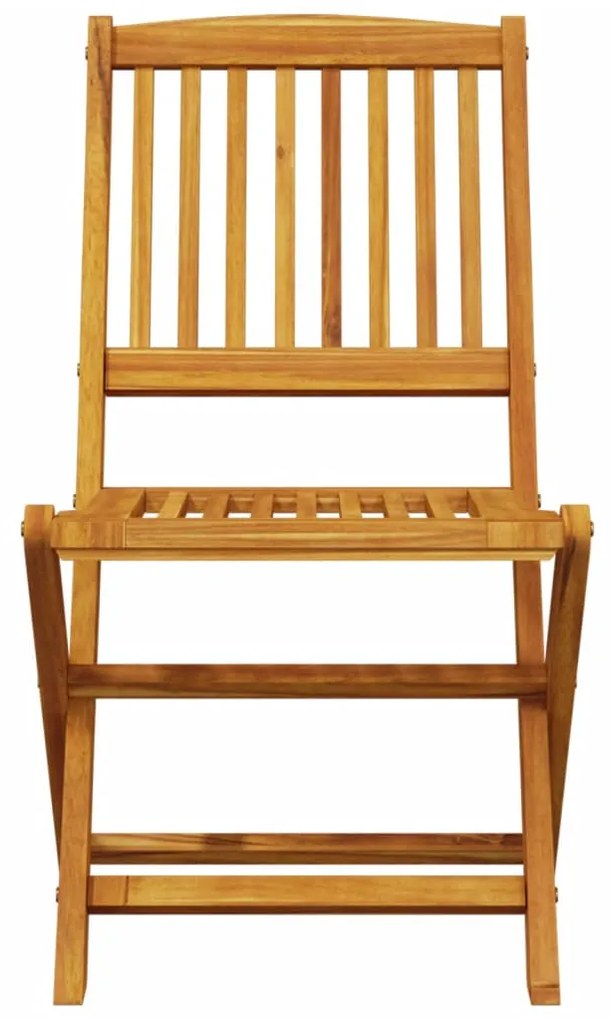 3 pcs conjunto de bistrô dobrável madeira de acácia maciça