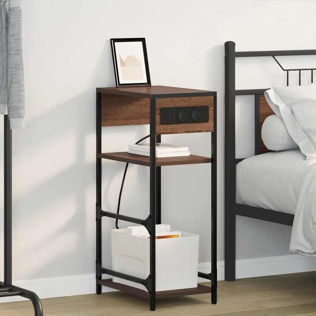 vidaXL Armário de Cabeceira Carvalho Marrom 40 x 27 x 76 cm