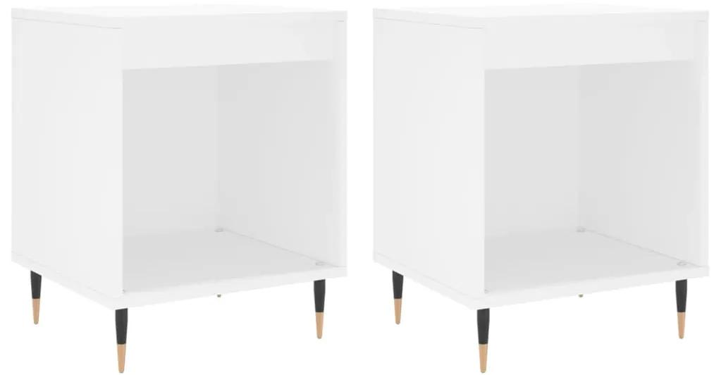 Mesas de cabeceira 2pcs 40x35x50 cm derivados de madeira branco