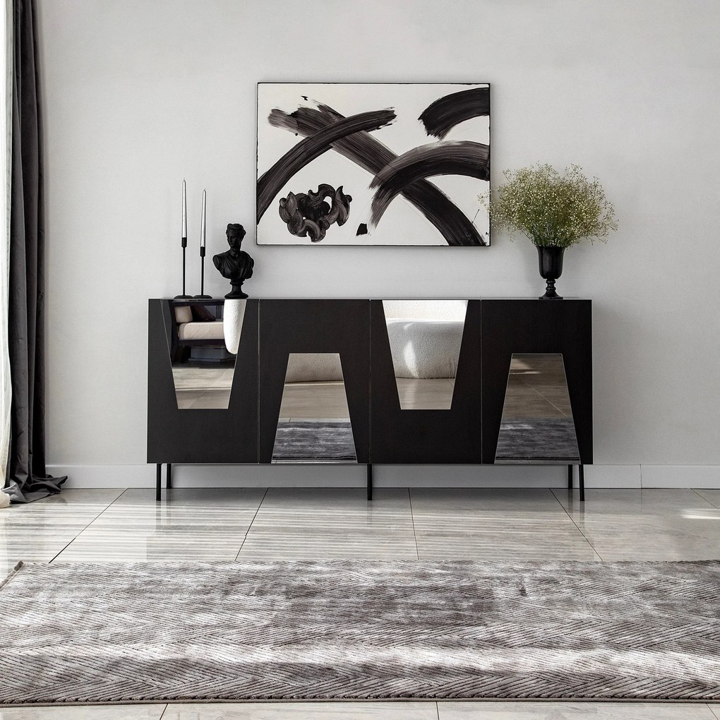 Console Venice – Preto Fumê – 180x80x40 cm