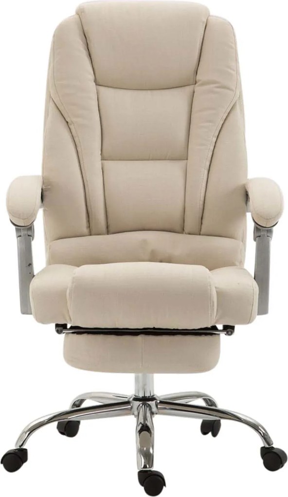 Cadeira de escritório Pacific Fabric com apoio para os pés Creme