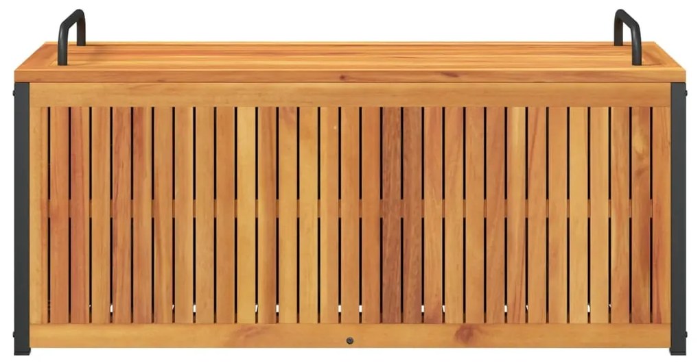 Caixa almofadões de exterior 110x45x42/53 cm acácia maciça/aço