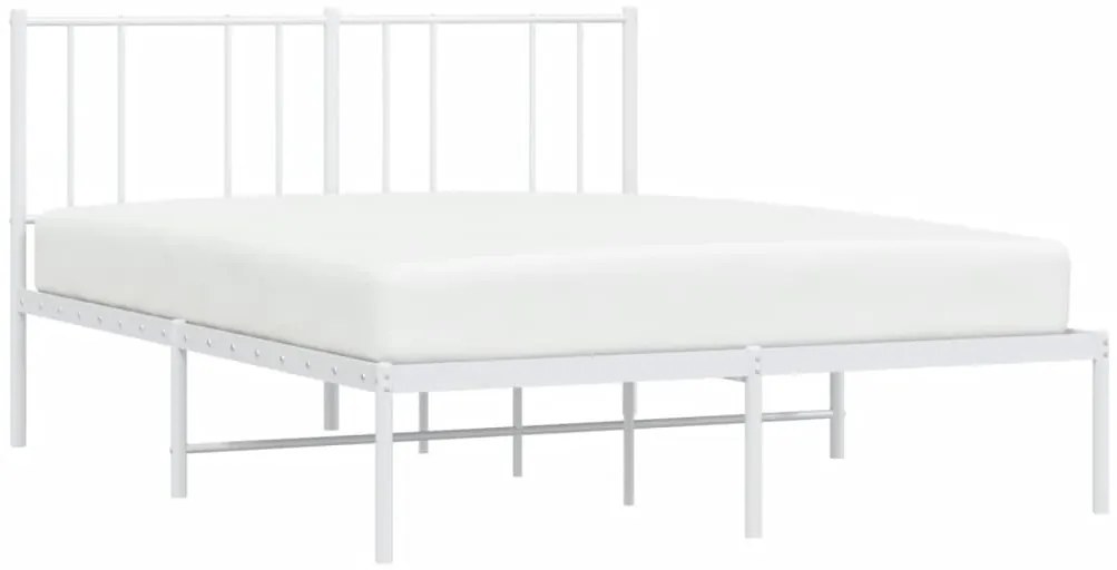 Estrutura de cama com cabeceira 140x190 cm metal branco