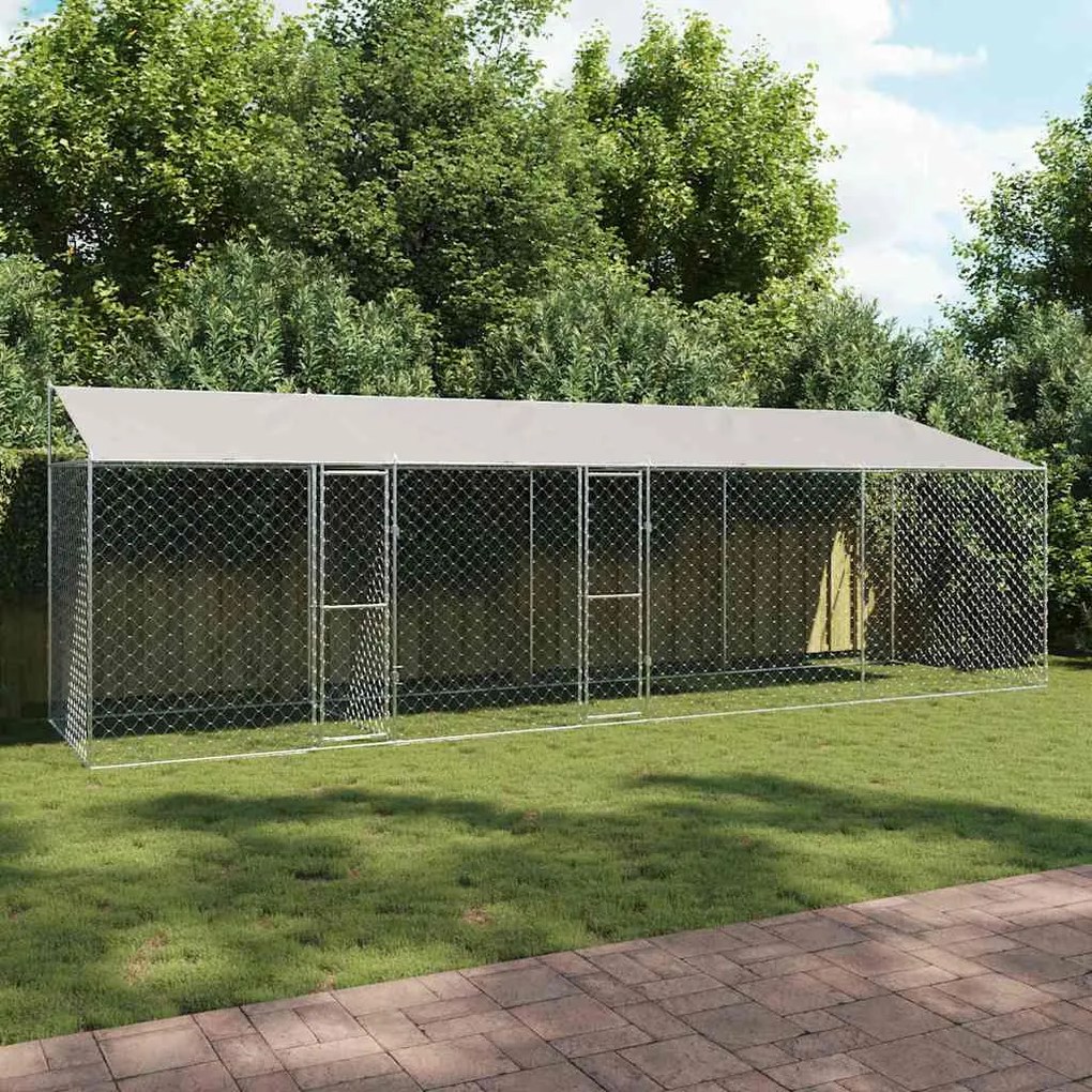 Jaula para cão Prateado 800 x 200 x 256 cm Aço Galvanizado