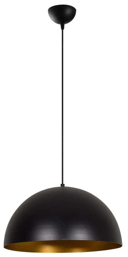 Candeeiro de Teto Sivani – Preto e Dourado – Diâmetro 40 cm, Altura 11
