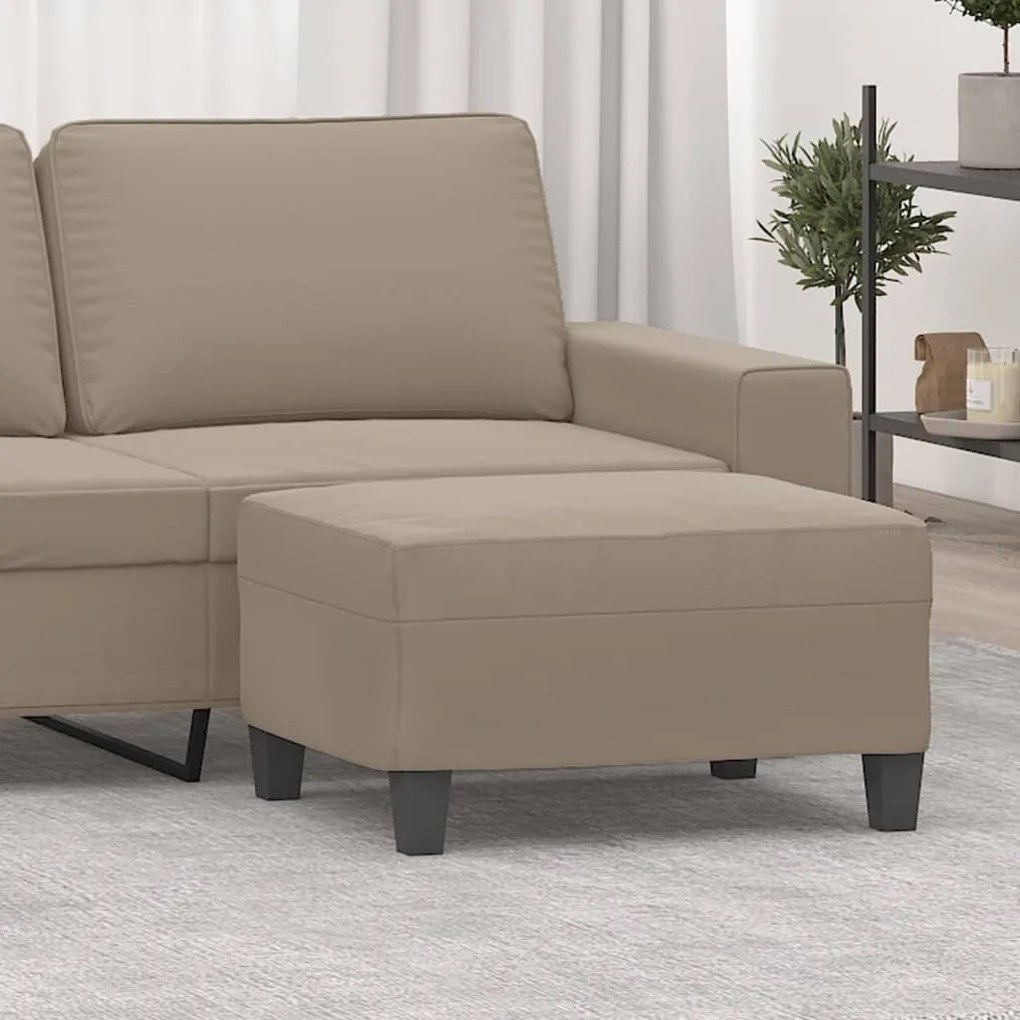 vidaXL Apoio de pés 70x55x41 cm microfibra cinzento-acastanhado