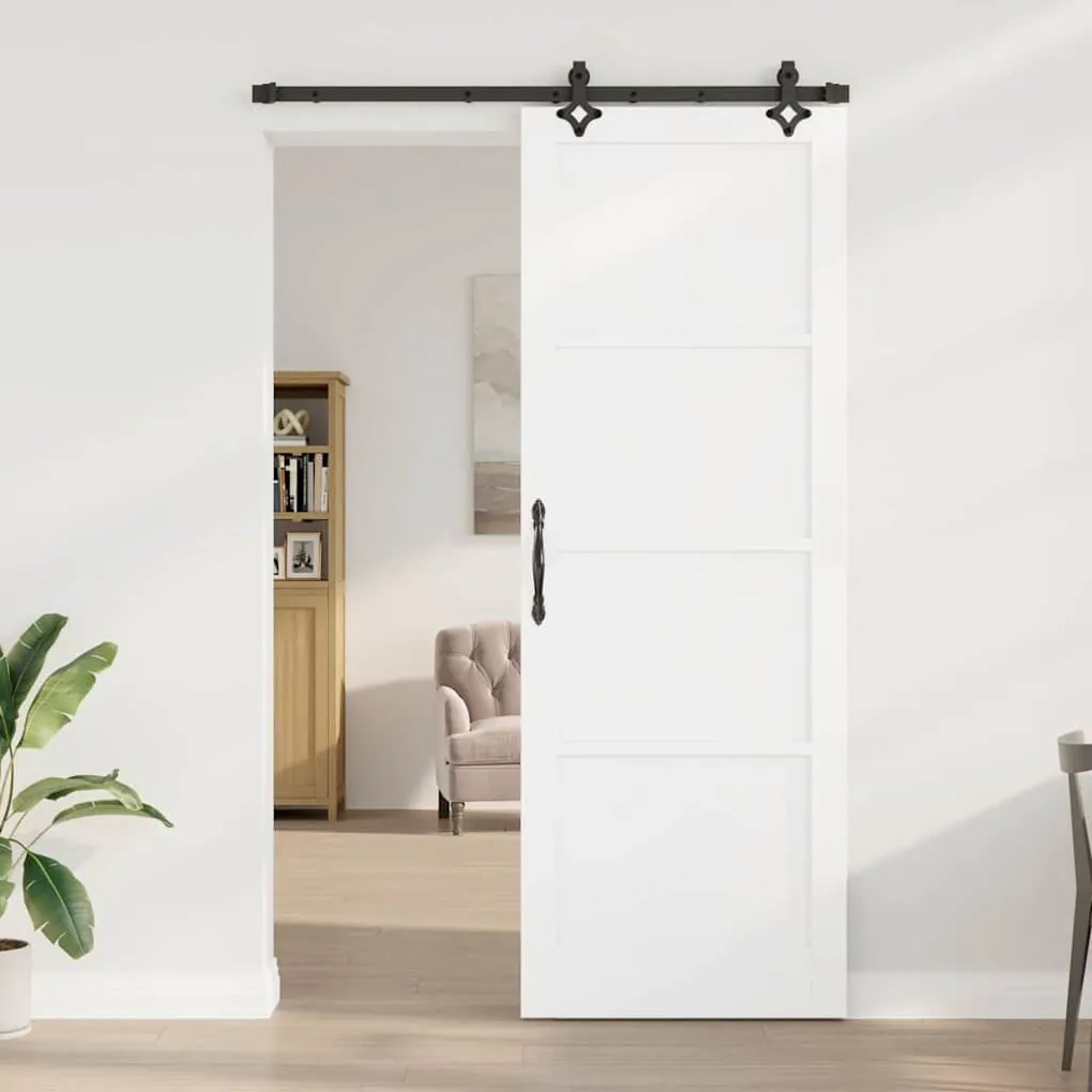 Porta Deslizante vidaXL com Conjunto de Hardware 'ORKDAL'Madeira Sólid