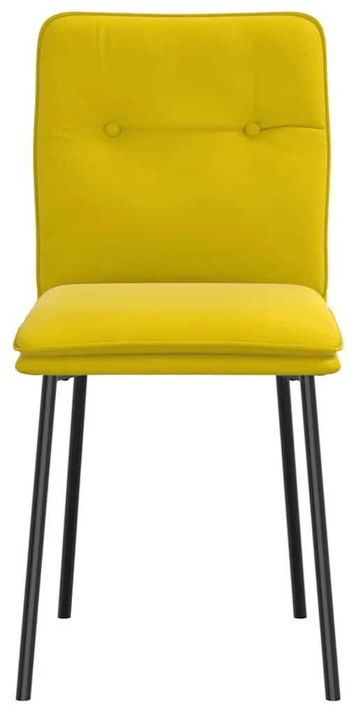 Cadeiras de jantar 2 pcs veludo amarelo