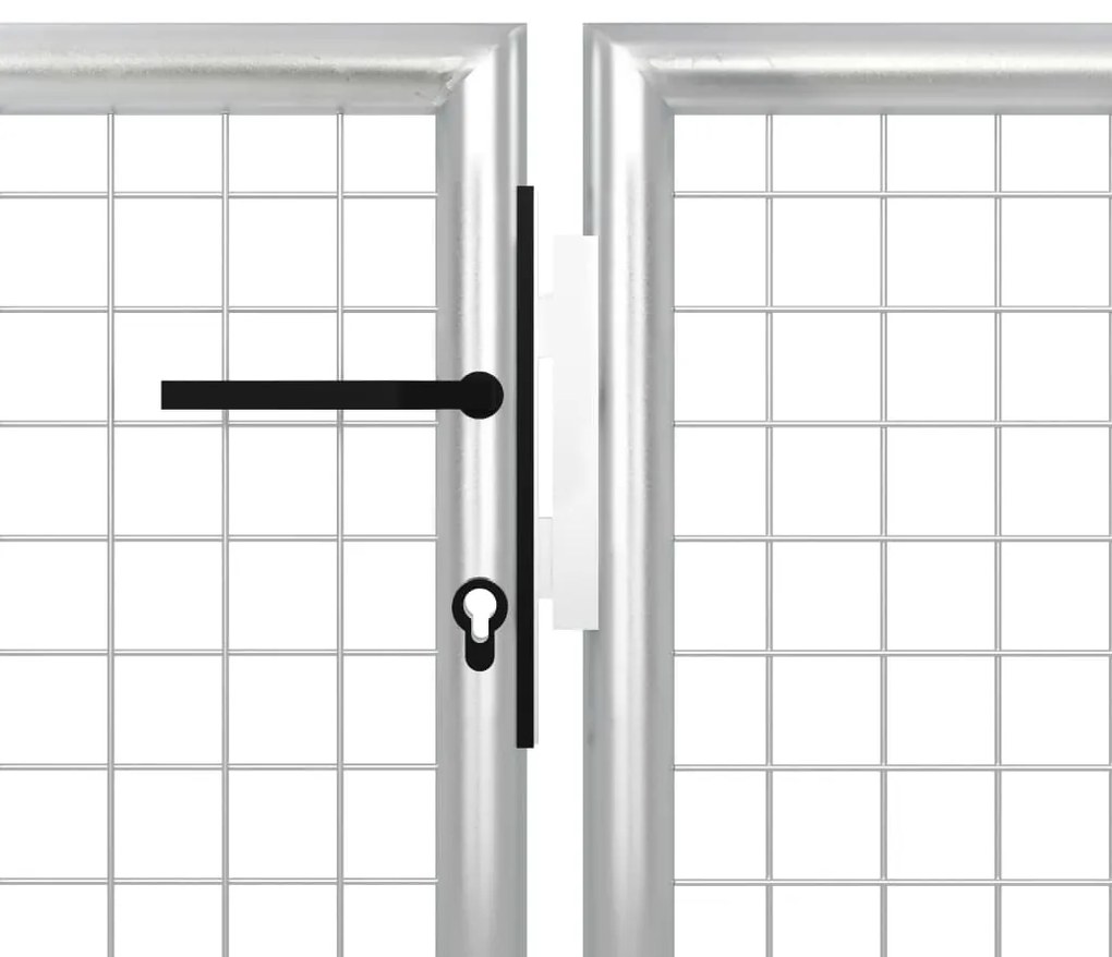 Portão de jardim 500x75 cm aço prateado