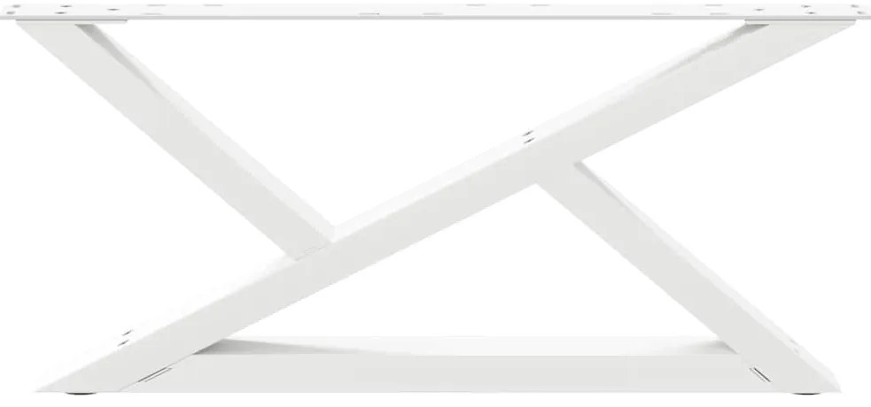 Pés para mesa de centro 2 peças, branco, 70x(30-31,3) cm, aço