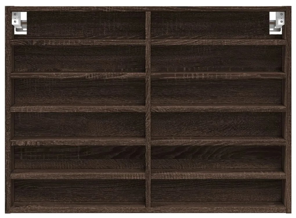 Armário vitrine 80x8,5x58 cm deriv. madeira carvalho castanho