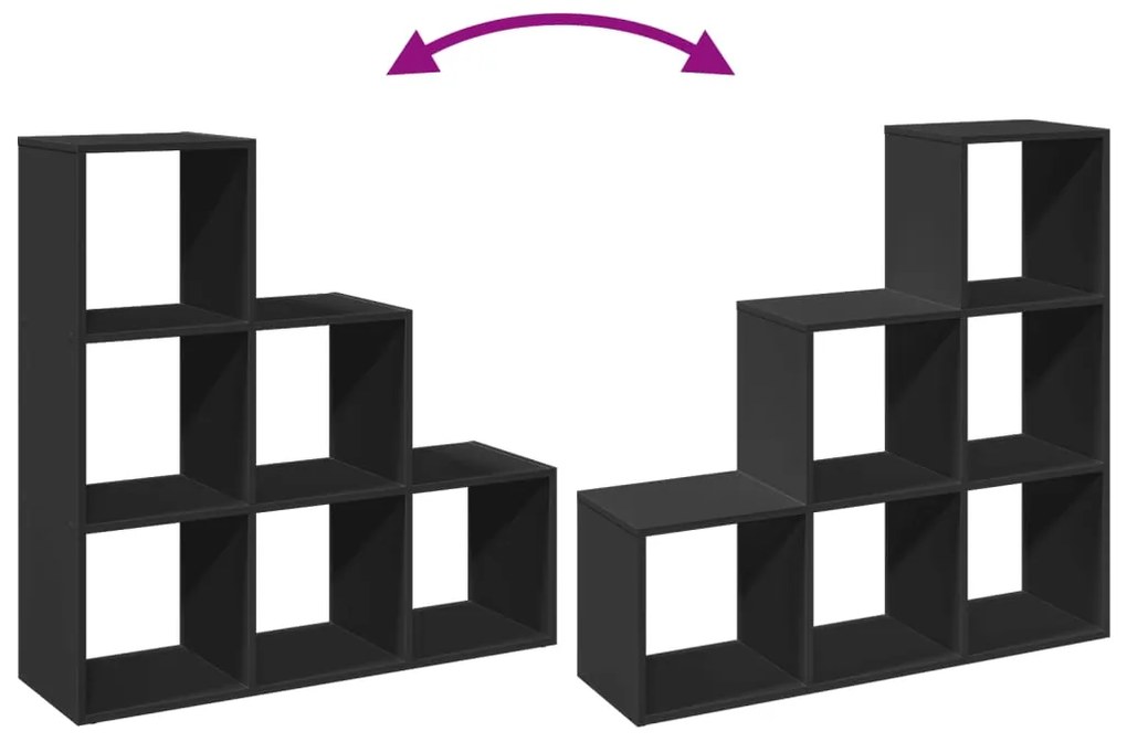 Estante divisória 3 níveis 99x29x99 cm derivados madeira preto