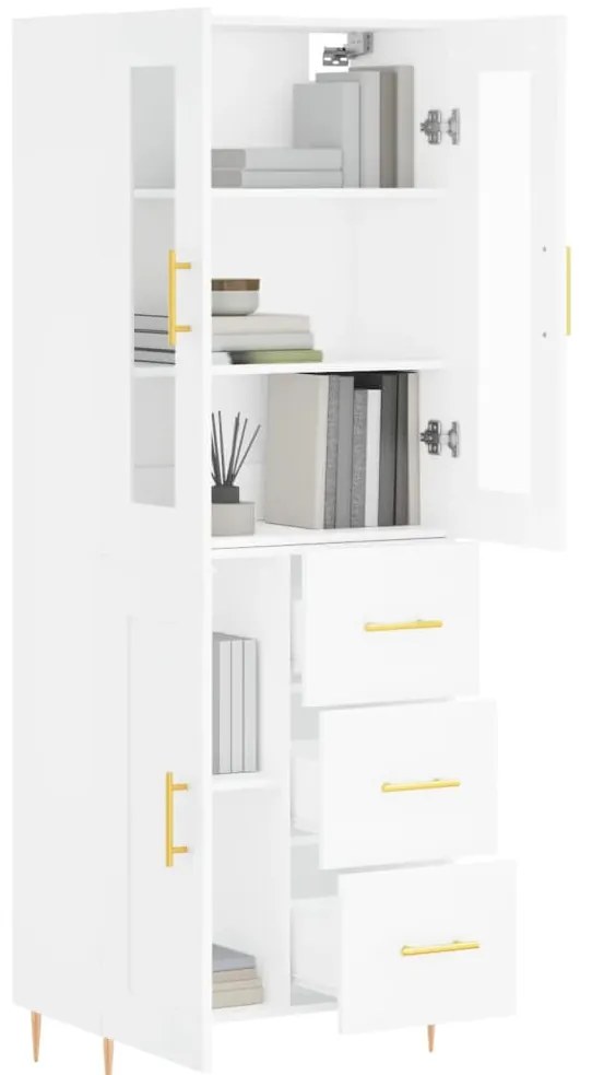 Armário alto 69,5x34x180 cm derivados de madeira branco